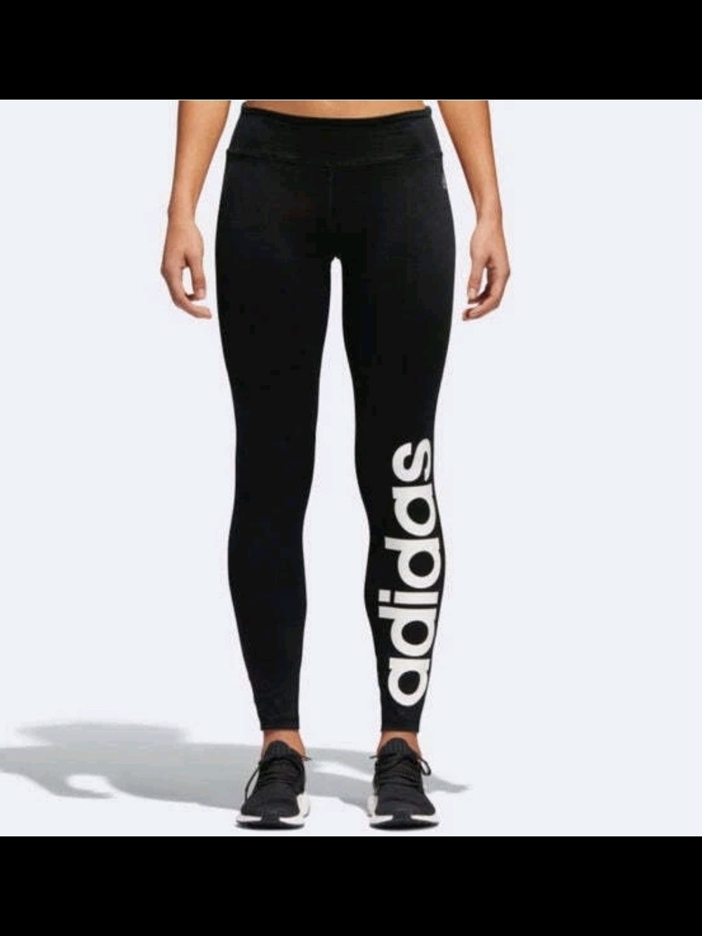 Adidas Women's Essentials High Waisted Black Logo Leggings Size Small NWOT